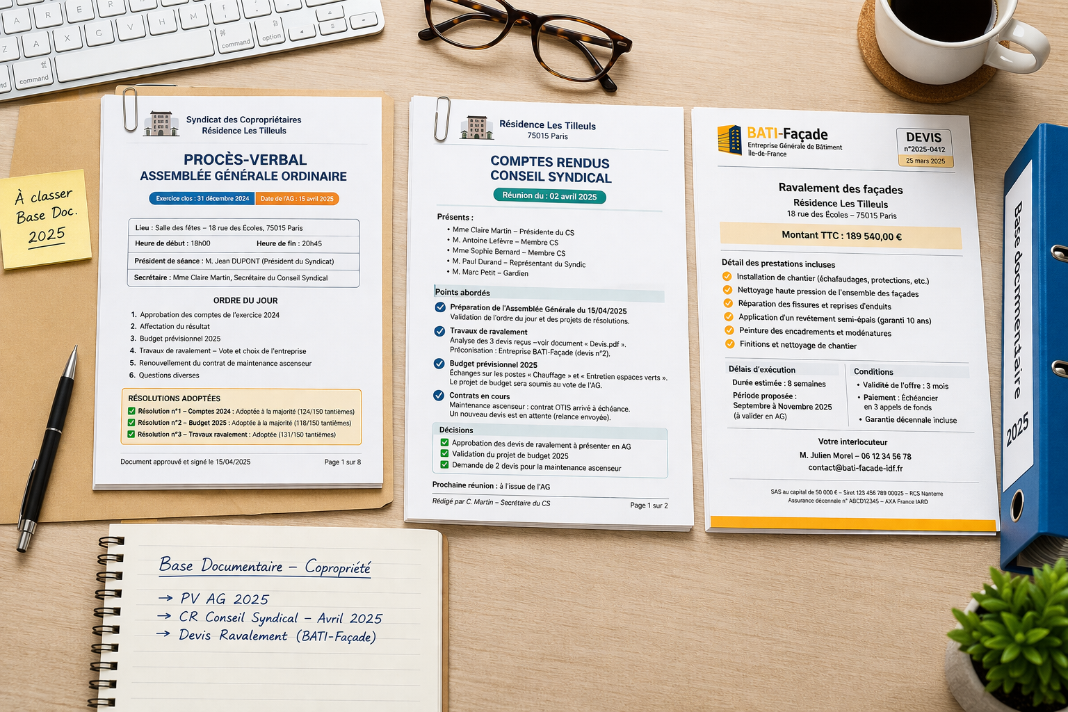 Tableau de bord de gestion documentaire Ma-copropriete.com