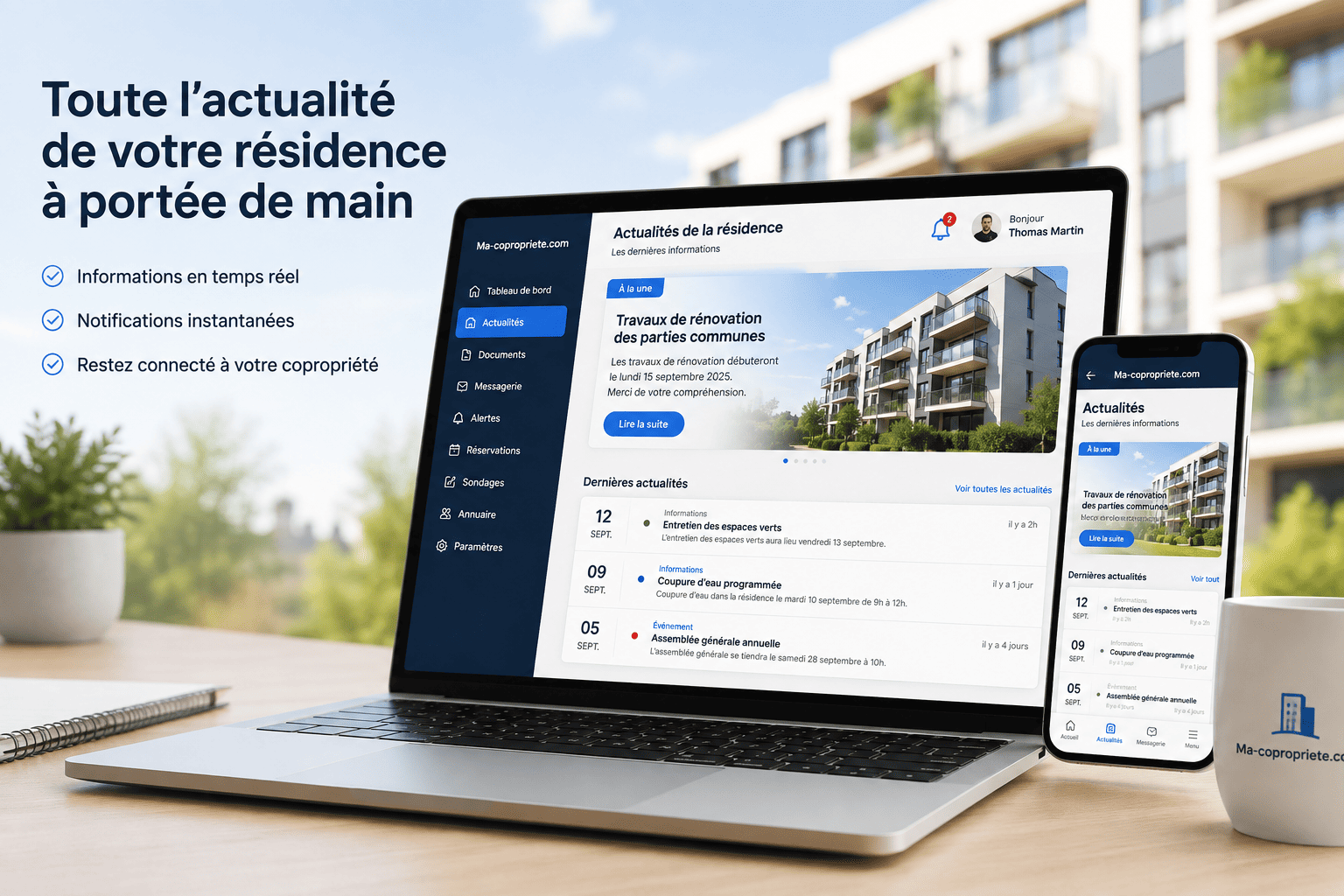 Fil d'actualité de la résidence sur Ma-copropriete.com